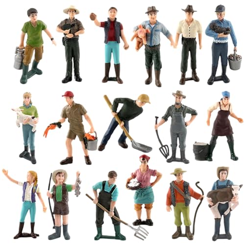 Banziaju 1 Set sitzende Standing Pose People -Figuren, 17 Styles Miniaturfiguren, Plastik Kleiner bemalter Modell People Pasanger -Figuren für Eisenbahnzüge Szenen von Banziaju