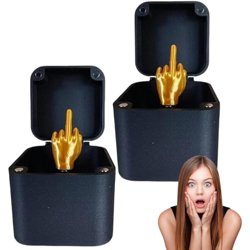 Banziaju 2pcs Mittelfinger in Einer Schachtel lustige Mittelfingergeschenke mit nur für Sie auf Deckel 2 Zoll Streich Geschenkbox für Weihnachten, Halloween, Aprilscherz, Streich Geschenkbox von Banziaju