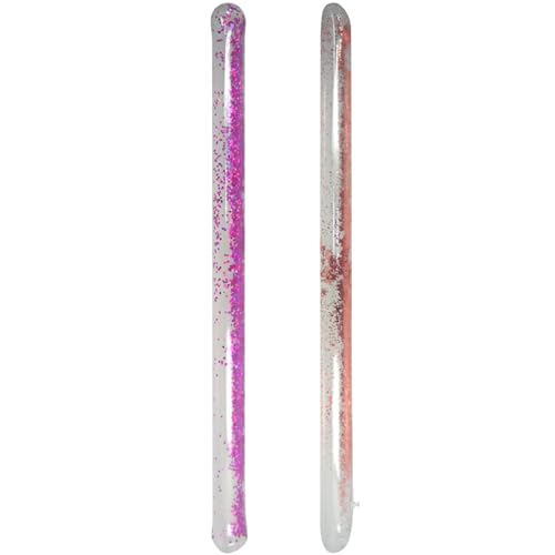 Banziaju 2pcs aufblasbare Pool -Nudel -Blow -Schwimmnudeln für Erwachsene PVC Roségold und lila Schwimmnudel Glitzer aufblasbarer Pool -Stick für Kinderpool -Partyzubehör, Pool Float 3.4x58 von Banziaju