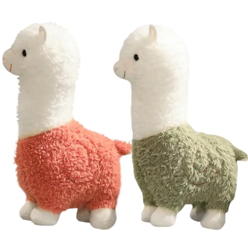 Banziaju Alpaca Stoffed Animal 2 Pcs 10 Zoll entzückend Lama gefülltes Tier mit Langer Künste ausgestopft, kuschelisch Alpaka Plüsch für Wohnkultur, Kinderspielzeug, ausgestopfte Lama von Banziaju