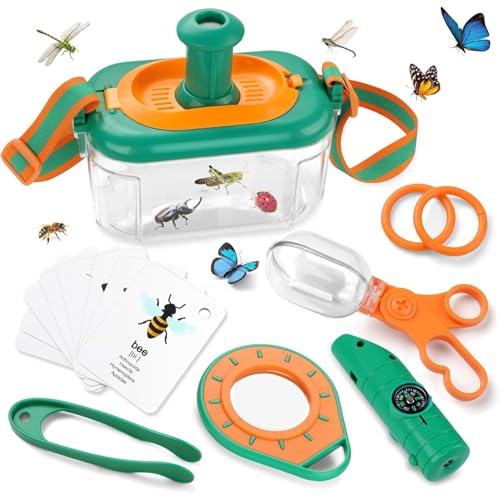 Banziaju Bug Catching Kit für Kinder, Campingspielzeug im Freien mit Insektensammler, Pfeife, Lupenglas, pädagogisches Bug -Fänger -Spielzeug für Camping von Banziaju