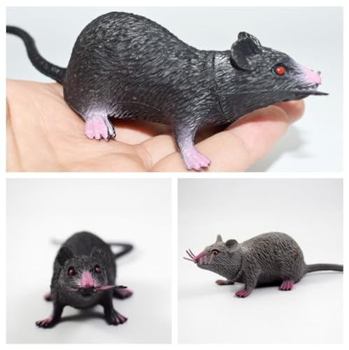 Banziaju Halloween -Spielzeug, 2pcs Realistische Mäuse Ratte Spielzeug für Halloween Streichprops gruselige Halloween Dekor Realistische Ratte von Banziaju