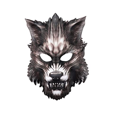 Banziaju Halloween Wolf Maske Eva Wolf Maske Halloween Werwolf Halbmaske Scary Horror Devil Wolf Animal Maske für Masquerade Halloween Kostüm Cosplay Party, Cosplay -Maske von Banziaju