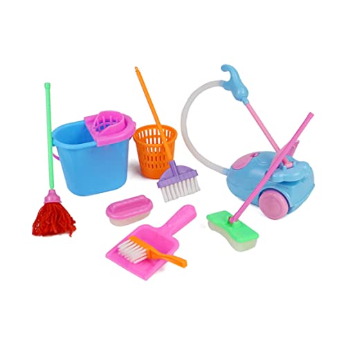 Banziaju Mini -Staubsauger -Reinigung Kit Haushalt vor, Spielen Spielzeugkit Mini Vakuumreiniger Reinigung Mop Broom Tools Zubehör Spielzeug Warenspielzeug für Mädchen Kinder 9pcs von Banziaju