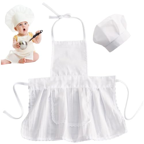 Banziaju Neugeborenes Babykochkostüm, Kleinkind-Chefhut und Schürze, Babykoch-Outfit für Fotoshootings Requisiten, Anzieh von 6-12 Monaten Kinder, Babykostüm (weiblich) von Banziaju