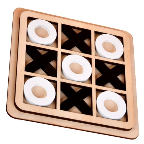 Banziaju Noughts and Crosses Noughts and Crosses Game for Kids Interactive Developmental Noughts und Crosses Wald Mini Smooth Geruchsfreier XO-Spielbrettspiele für Family Party, Black + White von Banziaju