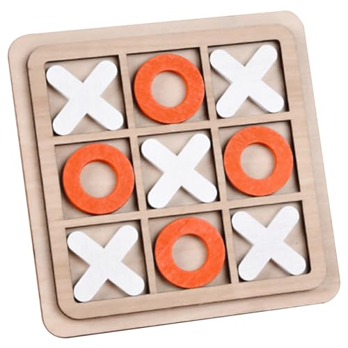 Banziaju Noughts and Crosses Noughts and Crosses Game für Kinder Interaktive Entwicklungsbetriebe und kreuzt hölzernen Mini Smooth Geruchsfreie XO-Spielbrettspiele für Family Party, Orange + White von Banziaju