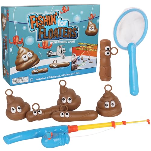 Banziaju Poop-Spiel für Kinder, die nach Floatern Spiel 1 Set Cartoon süßes Poop-Spiel interaktive Eltern-Kind-Bad-Fischereispiel entwickelte, Kotkingspielzeug für Kinder 3+ von Banziaju