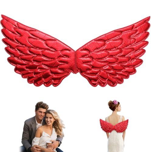 Banziaju Red Angel Wing, Angel Wing 17x9 Lebendige lebhafte rote Engel Flügel Soft & Leichtes Mädchen Fairy Kostüm für Kinderbühne Performance Halloween Valentine Geburtstagsfeier Geschenke, Kostüme von Banziaju