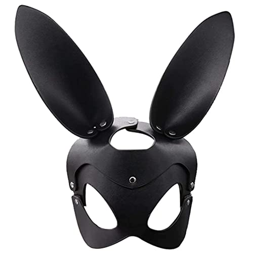 Bunny Kostüm Bunny Maske, Ladies Leder Animal Halb Gesichtsmaske für Cosplay Halloween Kostümzubehör von Banziaju