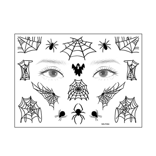 Halloween Body Stickers Halloween Spinnen-Tattoos, 1 PC Halloween Temporäre Tätowierungen, wasserdichte gefälschte Spinnenfledermaus-Tattoo für Halloween Party Requisite und Cosplay Wa-F004, 125 x 17 von Banziaju