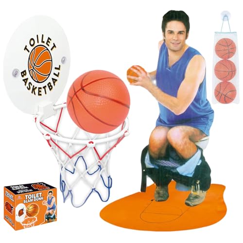 Mini Basketball Hoop Saug Cup Basketball Kreative Mini Basketball Hoop und Bälle Toilettenbad Innen Basketball Dekompress Spiel Spielzeug für Kinder Erwachsene, Toilettenspiel von Banziaju