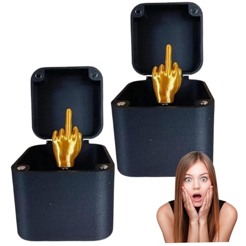 Mittelfinger Geschenke 2 PCS Mittelfinger in einer Schachtel lustige Mittelfingergeschenke mit nur für Sie auf Deckel 2 Streich Geschenkbox für Weihnachten, Halloween, Aprilscherz, Streich Geschenk von Banziaju