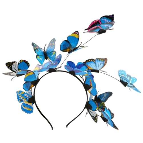 Schmetterling Kopfstück, Schmetterling Stirnband für Mädchen realistische dekorative PE-Kopfbedeckung 9.1x8.3in Schmetterling Haarband Schmetterling Fairy Kostüm zum Anziehen, Schmetterling Stirnba von Banziaju