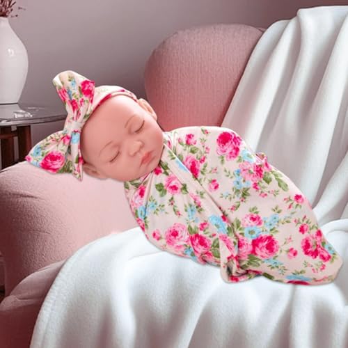 Silikon -Babypuppe, realistische Babypuppe, 12 weiche Ganzkörper Silikon -Babypuppe, Möglichkeiten neugeborener Babypuppe mit süßen Kleidung und Kopfhand, echte Babypuppen für Kindergeschenke, Klei von Banziaju