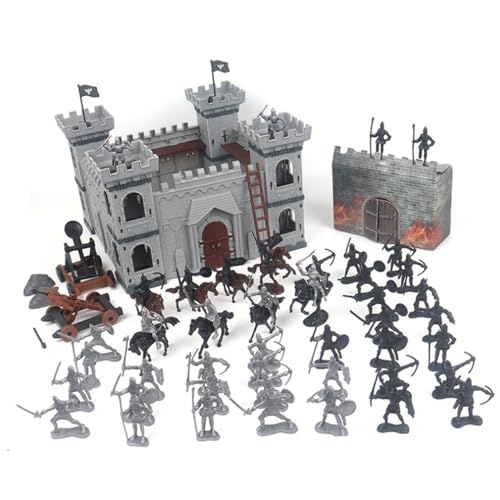 Soldat Spielzeug Spielzeugsoldaten Set, 104Pcs/Set Ancient Soldier Spielzeug, mittelalterliche Ritter Armee Männer Action-Figuren, einzigartige Burg Modell Montage für Jungen Geburtstag, Playsets von Banziaju