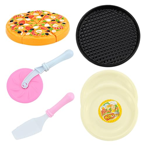 Spielen Sie Food Pizza Toy 11pcs/Set Simulative Pizza -Karren Spielzeug BPA kostenlos Plastikspiel Food Toy mit Pizza kochen und Accessoires Spielzeugküche Accessoires Rollenspiele Spielzeug für 3+ J von Banziaju