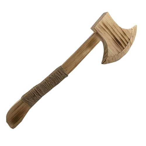 Spielzeug Axt, Halloween Requisiten Holz Axt mit Hanfseil, 12 lange Griff gefälschter Axt, Halloween Performance Supply Toy Axe Lumberjack Axe Halloween Cosplay Kostüms Requisiten, Requisite Axe von Banziaju