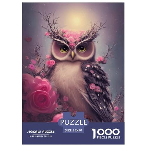 1000 Teile Tierkunst-Eule für Erwachsene, schwierige Puzzles, Holzpuzzles, Lernspiel für Erwachsene Teenager, 1000 Stück (75 x 50 cm) von BaoFFF