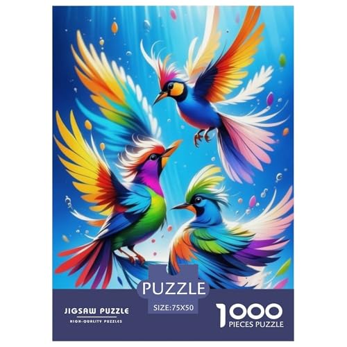 1000 Teile Tierkunst Vogel für Erwachsene Schwierige Puzzles Holzpuzzles Lernspiel für Erwachsene Teenager 1000 Stück (75x50cm) von BaoFFF