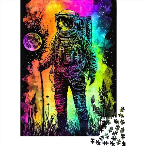 1000-teiliges Astronauten-Pop-Art-Puzzle für Erwachsene Teenager. Holzpuzzle für Erwachsene für Familienspaß und Spieleabend, Geburtstagsgeschenk, 1000 Stück (75 x 50 cm) von BaoFFF