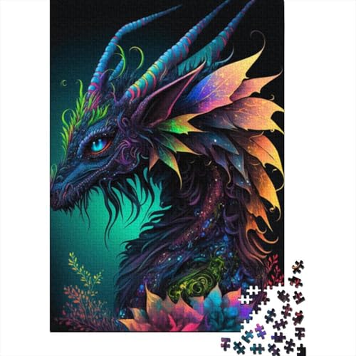 1000-teiliges Drachen-Puzzle für Erwachsene, Holzpuzzle für Teenager, Geschenke, einzigartige Heimdekoration und Geschenke, 1000 Stück (75 x 50 cm) von BaoFFF