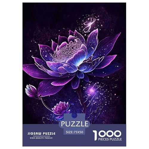 1000-teiliges Kunst-Blumen-Puzzle für Erwachsene, schwierige Holzpuzzles für Erwachsene und Teenager, für Erwachsene und Teenager ab 12 Jahren, 1000 Teile (75 x 50 cm) von BaoFFF