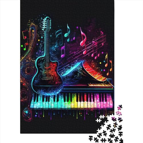 1000-teiliges Live-Musik-Neon-Puzzle für Erwachsene, Puzzles für Erwachsene, Puzzles für Erwachsene, Lernspiel, Herausforderungsspielzeug, 1000 Stück (75 x 50 cm) von BaoFFF