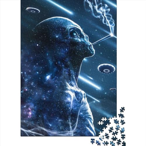 1000-teiliges Puzzle „Alien Smoke“ für Erwachsene, Holzpuzzle für Erwachsene, Teenager, Mann, Frau, Geschenk, Geburtstagsgeschenk, 1000 Stück (75 x 50 cm) von BaoFFF