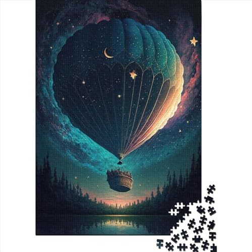 1000-teiliges Puzzle „Ballon im Weltraum“ 2 Kreatives quadratisches Puzzle für Erwachsene, Holzpuzzle, Puzzle für Erwachsene, Lernspiel, Herausforderungsspielzeug, 1000 Teile (75 x 50 cm) von BaoFFF