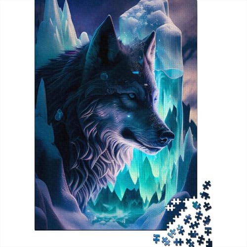 1000-teiliges Puzzle „Cosmic Wolf“ für Erwachsene und Teenager, Lernspiele für zu Hause, DIY-Spielzeug, 1000 Stück (75 x 50 cm) von BaoFFF