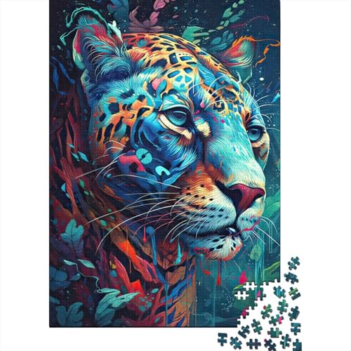 1000-teiliges Puzzle „Der aufmerksame Jaguar“ für Erwachsene, Holzpuzzle für Erwachsene, Puzzles für Erwachsene, Lernspiel, Herausforderungsspielzeug, Geburtstagsgeschenk, 1000 Stück (75 x 50 cm) von BaoFFF