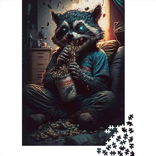 1000-teiliges Puzzle „Eating Monsters“, kreatives quadratisches Puzzle für Erwachsene und Holzpuzzle, Lernspielzeug, 1000 Teile (75 x 50 cm) von BaoFFF