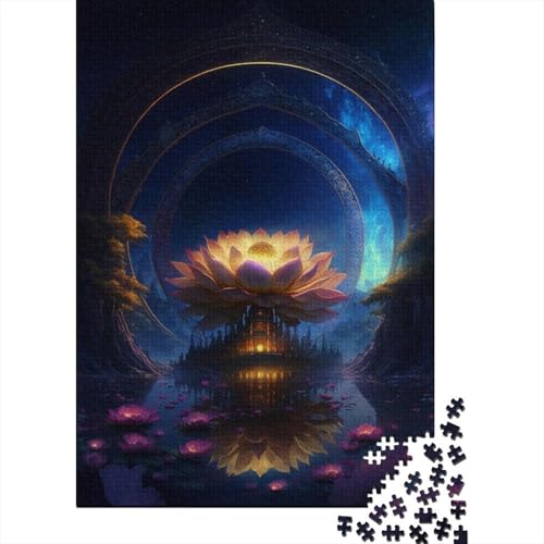 1000-teiliges Puzzle „Galaxy Fantasy Lotus“ für Erwachsene und Teenager, Lernspiele für zu Hause, DIY-Spielzeug, 1000 Stück (75 x 50 cm) von BaoFFF