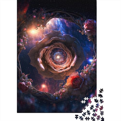 1000-teiliges Puzzle „Kosmische Blume“ für Erwachsene Teenager, Holzpuzzle, nachhaltiges Puzzle für Erwachsene | Spiele 1000 Teile (75 x 50 cm) von BaoFFF