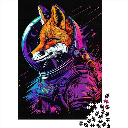 1000-teiliges Puzzle „Neon-Astronautenfuchs“ für Erwachsene und Teenager, 1000 Teile (75 x 50 cm) von BaoFFF