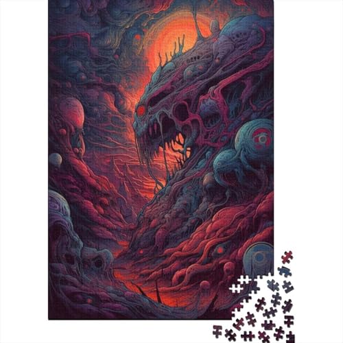 1000-teiliges Puzzle „Psychedelic Mood3“, kreatives quadratisches Puzzle für Erwachsene und Holzpuzzle, Lernspielzeug, 1000 Teile (75 x 50 cm) von BaoFFF