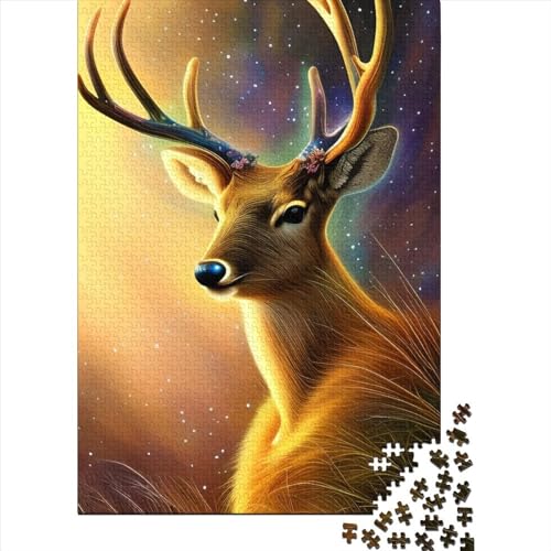 1000-teiliges Puzzle Fantasy Deer1 Quadratisches Puzzle für Erwachsene und Holzbrett-Puzzles Puzzle für Sommerliebhaber 1000 Teile (75 x 50 cm) Anzahl 22: Puzzle von BaoFFF