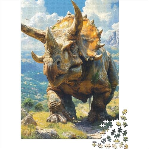 1000-teiliges Puzzle Triceratops-Puzzle für Papppuzzles, Lernspielzeug, 1000 Teile (75 x 50 cm) von BaoFFF