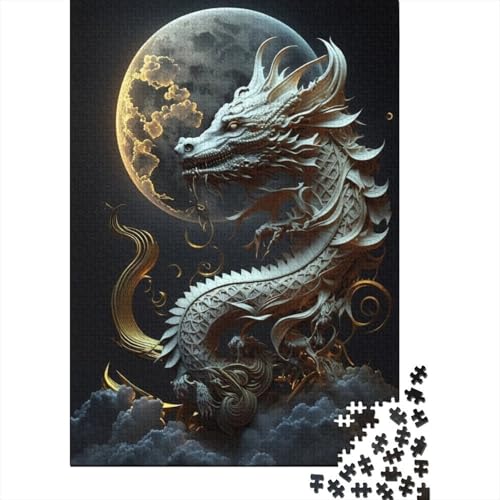 1000-teiliges Puzzle für Erwachsene, Brave Dragon, quadratisches Puzzle für Erwachsene und Holzpuzzle, Lernspiel, Herausforderungsspielzeug, 1000 Teile (75 x 50 cm) von BaoFFF