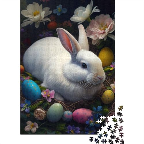 1000-teiliges Puzzle für Erwachsene, Kaninchen, Osterhase, Tier, 15 Puzzles für Erwachsene und Holzpuzzles, Puzzle für Puzzleliebhaber, 1000 Teile (75 x 50 cm) von BaoFFF