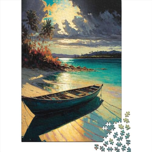 1000-teiliges Puzzle für Erwachsene, tropisches Reiseziel, quadratisches Puzzle für Erwachsene und Holzbrettpuzzle, Lernpuzzle, Familienspiel, 1000 Teile (75 x 50 cm) von BaoFFF