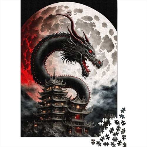 1000-teiliges Puzzle für Erwachsene und „Brave Dragon“-Puzzles für Erwachsene und Holzpuzzles, Lernspiele für Erwachsene und 1000 Teile (75 x 50 cm) von BaoFFF