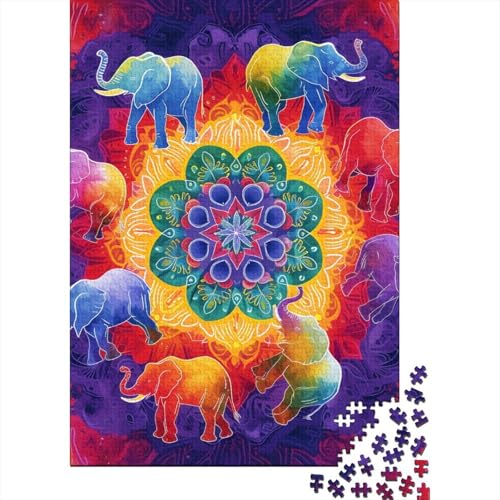 1000-teiliges Puzzle mit Elefantenmotiv, für Papppuzzle, Lernspielzeug, 1000 Teile (75 x 50 cm) von BaoFFF