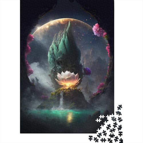 1000-teiliges Puzzle mit Galaxie-Kunst-Lotus für Erwachsene und Teenager, Lernspiele für zu Hause, DIY-Spielzeug, 1000 Stück (75 x 50 cm) von BaoFFF