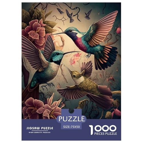 1000-teiliges Puzzle mit Tier- und Vogelmotiv, Holzpuzzle für Erwachsene, Puzzle für Erwachsene, 1000 Teile (75 x 50 cm) von BaoFFF