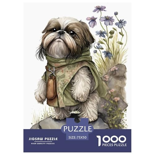 1000-teiliges Puzzle mit Tierkunst und Hunden, Holzpuzzle für Erwachsene, Puzzles zum Lernen und Lernen, Lernspielzeug, 1000 Stück (75 x 50 cm) von BaoFFF