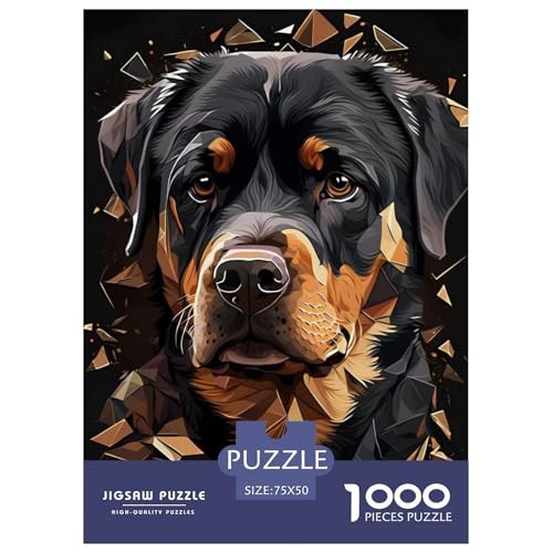 1000-teiliges Puzzle mit Tierkunst und Hunden für Erwachsene, Teenager, Holzpuzzle für Erwachsene, nachhaltiges Puzzle für Erwachsene, 1000 Teile (75 x 50 cm) von BaoFFF