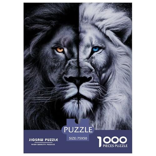 1000-teiliges Puzzle mit Tierkunst und Löwenmotiv für Erwachsene, Puzzle für Erwachsene, Lernspielzeug, 1000 Teile (75 x 50 cm) von BaoFFF