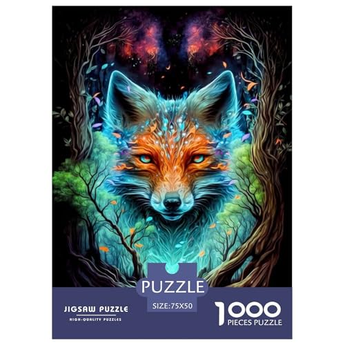 1000-teiliges Puzzle mit Tiermotiv, Fuchs, für Erwachsene, Holzpuzzle, Puzzle, 1000 Stück (75 x 50 cm) von BaoFFF